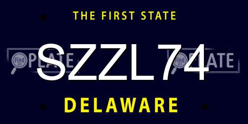 SZZL74 Delaware License Plate