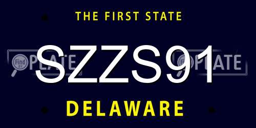 SZZS91 Delaware License Plate