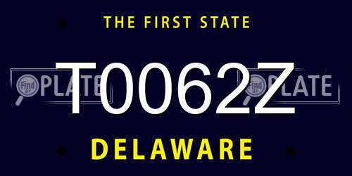 T0062Z Delaware License Plate
