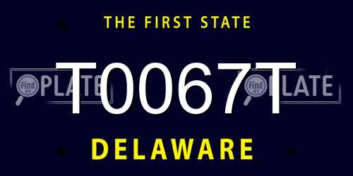 T0067T Delaware License Plate