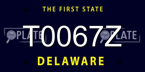T0067Z Delaware License Plate