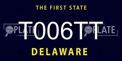 T006TT Delaware License Plate
