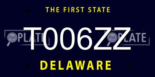 T006ZZ Delaware License Plate
