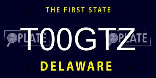 T00GTZ Delaware License Plate