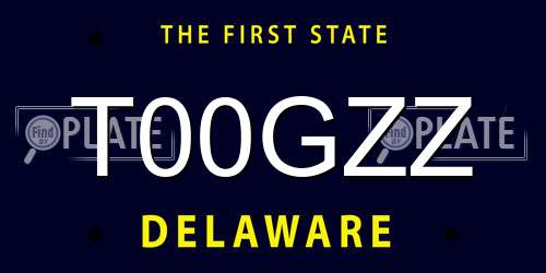T00GZZ Delaware License Plate