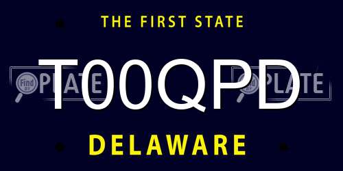 T00QPD Delaware License Plate