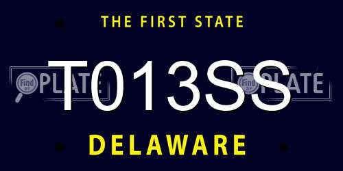 T013SS Delaware License Plate