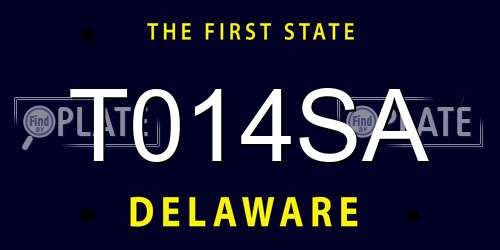 T014SA Delaware License Plate