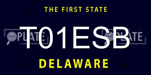 T01ESB Delaware License Plate