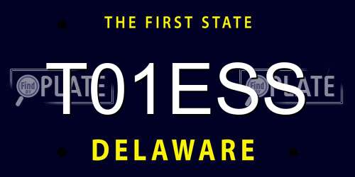 T01ESS Delaware License Plate