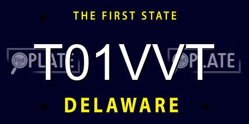 T01VVT Delaware License Plate