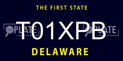 T01XPB Delaware License Plate