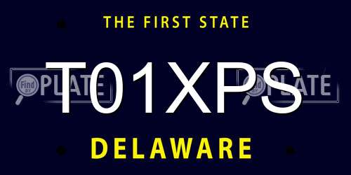 T01XPS Delaware License Plate