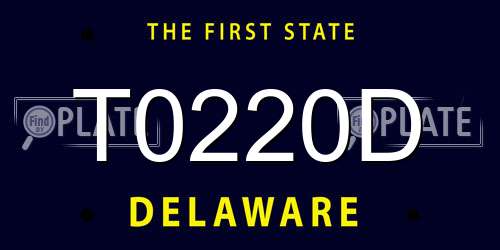 T0220D Delaware License Plate