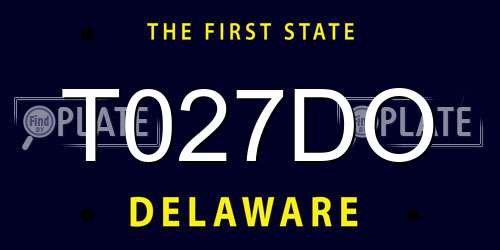 T027DO Delaware License Plate