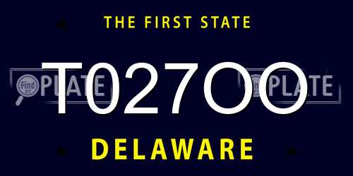 T027OO Delaware License Plate