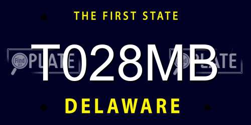 T028MB Delaware License Plate