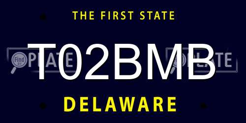 T02BMB Delaware License Plate