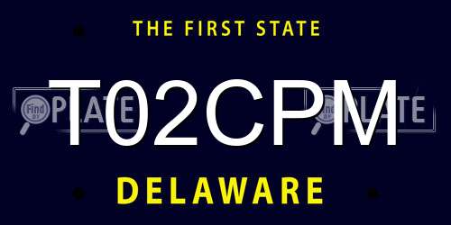 T02CPM Delaware License Plate