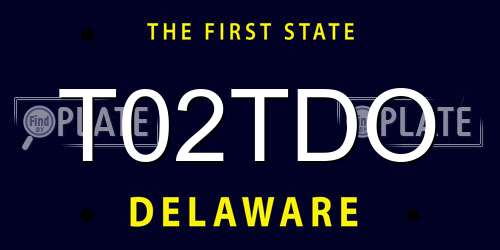 T02TDO Delaware License Plate