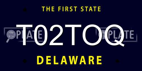 T02TOQ Delaware License Plate