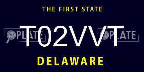 T02VVT Delaware License Plate