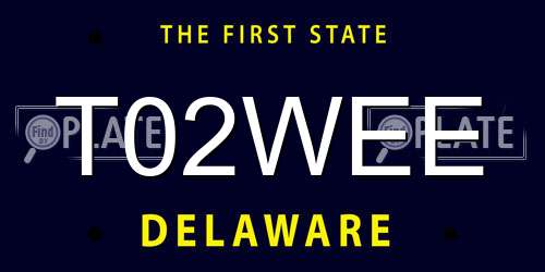 T02WEE Delaware License Plate