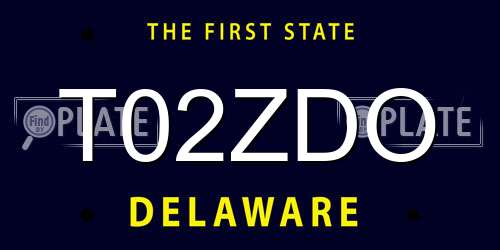 T02ZDO Delaware License Plate