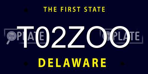 T02ZOO Delaware License Plate