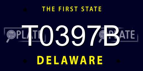 T0397B Delaware License Plate
