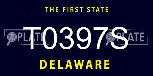 T0397S Delaware License Plate