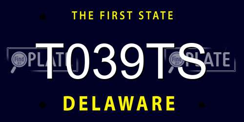 T039TS Delaware License Plate