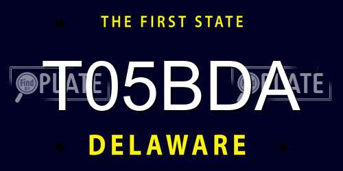 T05BDA Delaware License Plate