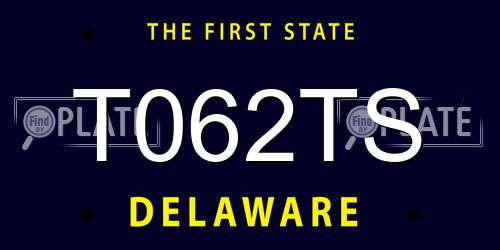 T062TS Delaware License Plate