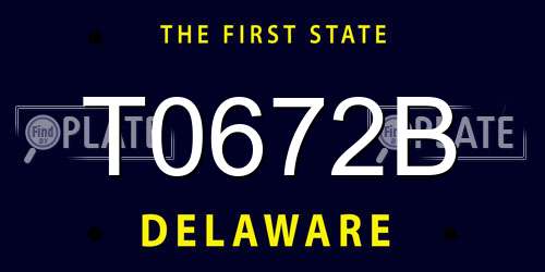 T0672B Delaware License Plate