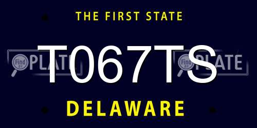 T067TS Delaware License Plate