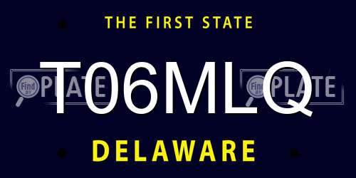 T06MLQ Delaware License Plate