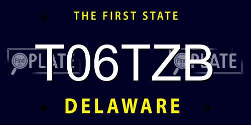 T06TZB Delaware License Plate