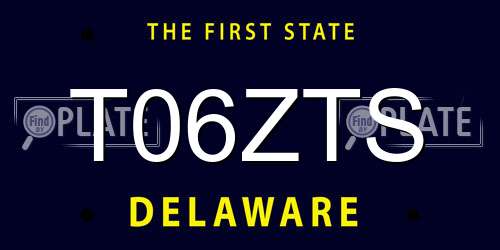 T06ZTS Delaware License Plate