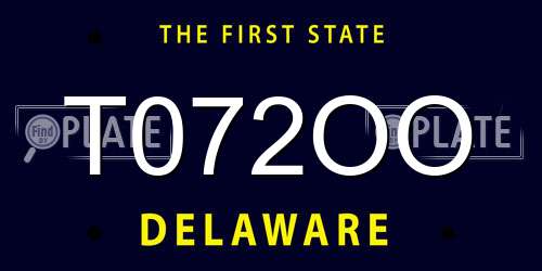 T072OO Delaware License Plate