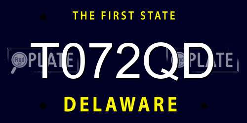 T072QD Delaware License Plate
