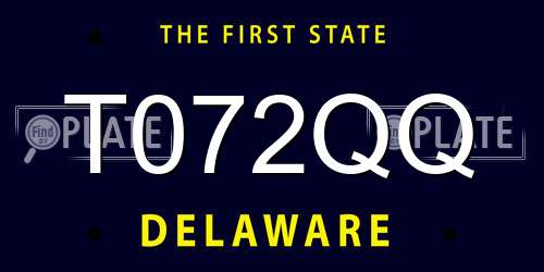 T072QQ Delaware License Plate