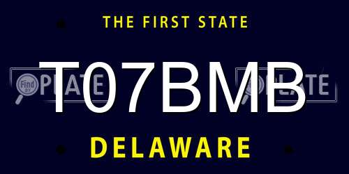 T07BMB Delaware License Plate