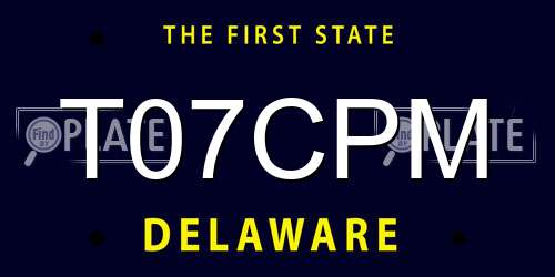T07CPM Delaware License Plate