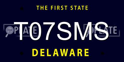 T07SMS Delaware License Plate