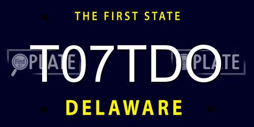 T07TDO Delaware License Plate