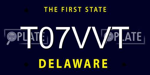 T07VVT Delaware License Plate