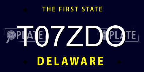T07ZDO Delaware License Plate