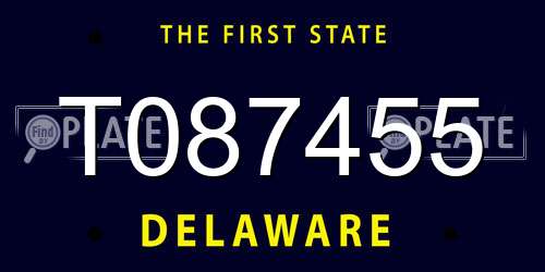 T087455 Delaware License Plate