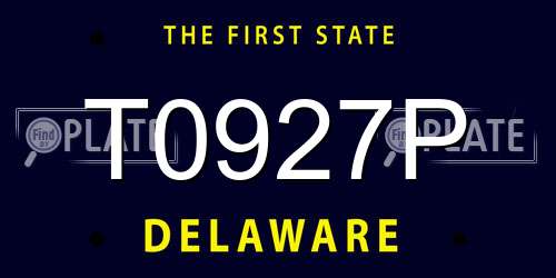 T0927P Delaware License Plate